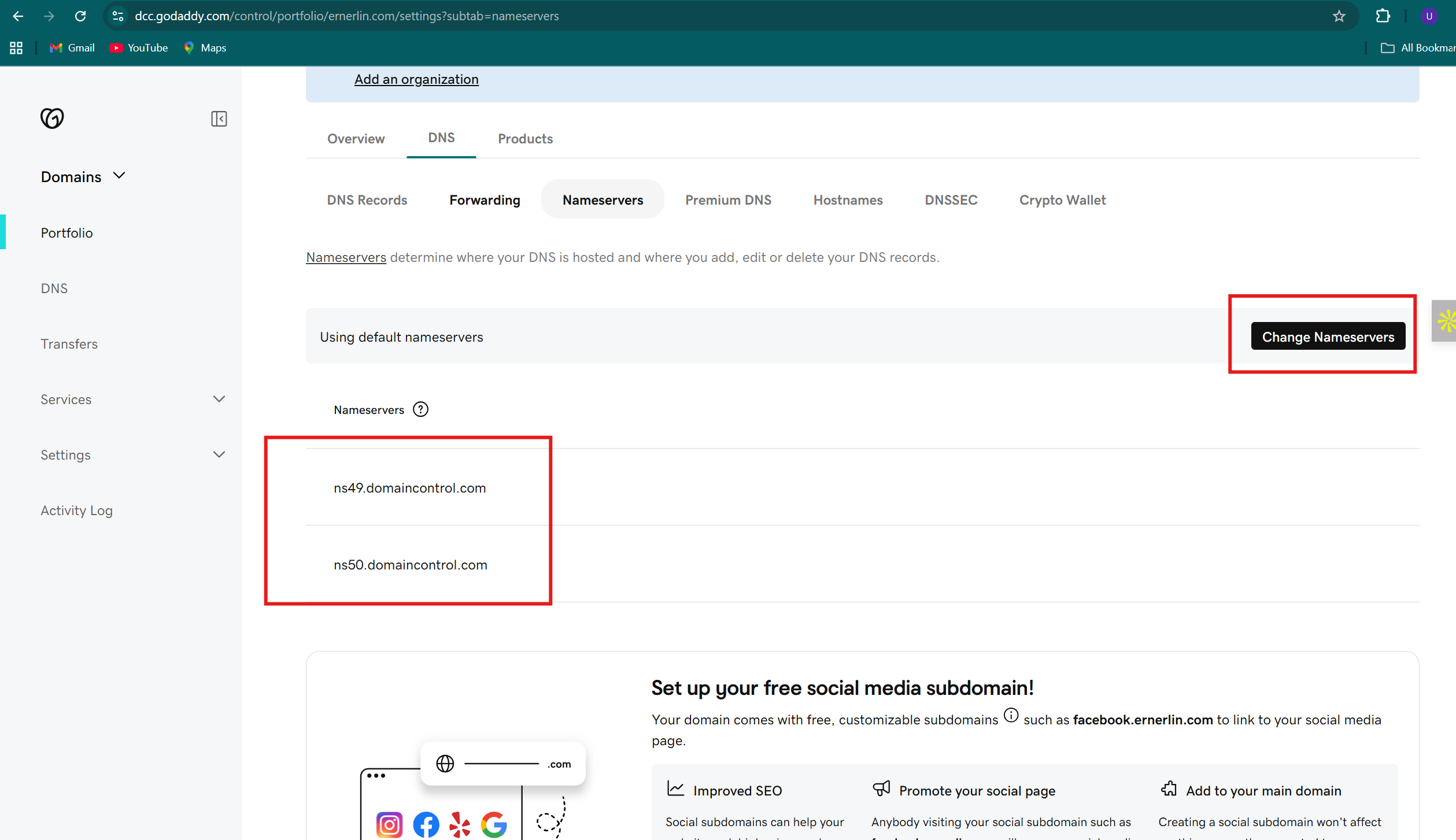 GoDaddy Before Migration